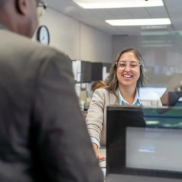 Two people with monitor