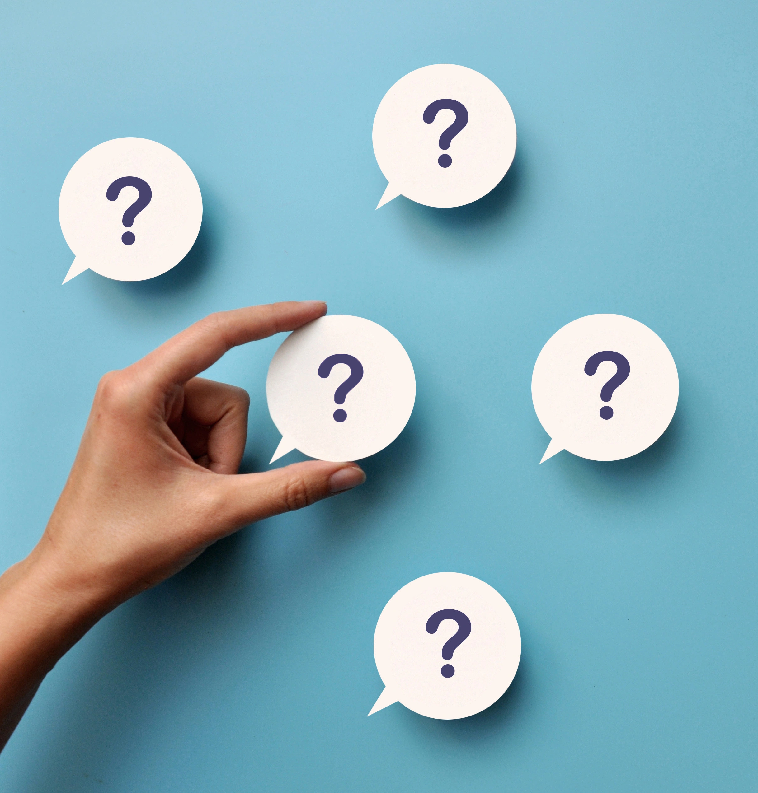 Graphic with question marks